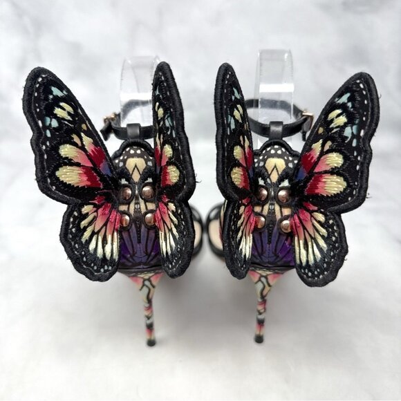 Sophia Webster Chiara Embroidered Butterfly Wings Stiletto Sandal Heels - Picture 7 of 11